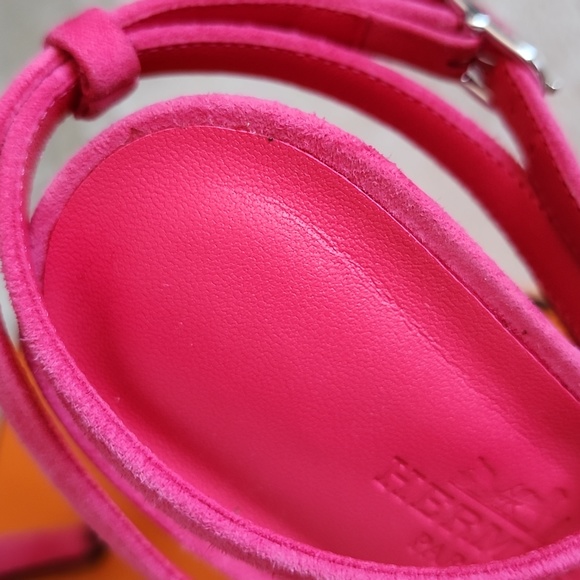 Hermès Gala 105 Sandals 37.5 Rose Vinicunca - Picture 8 of 14